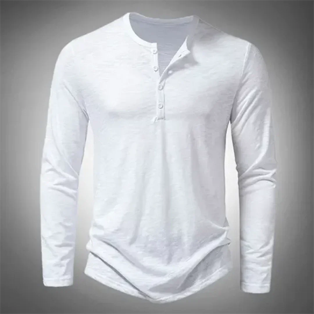 Leo | Men's Long Sleeve Henley T-Shirt | Casual